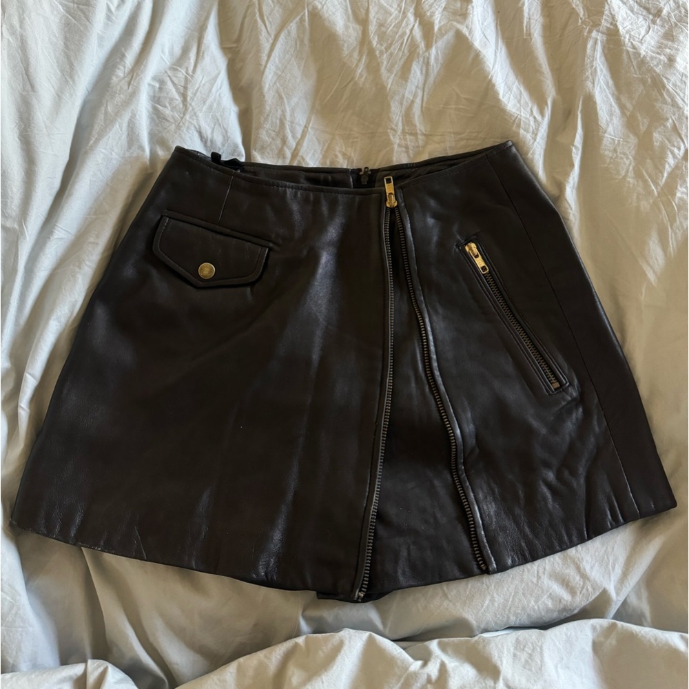 Vintage Black Leather (Real) Skort.. super amazing on!
